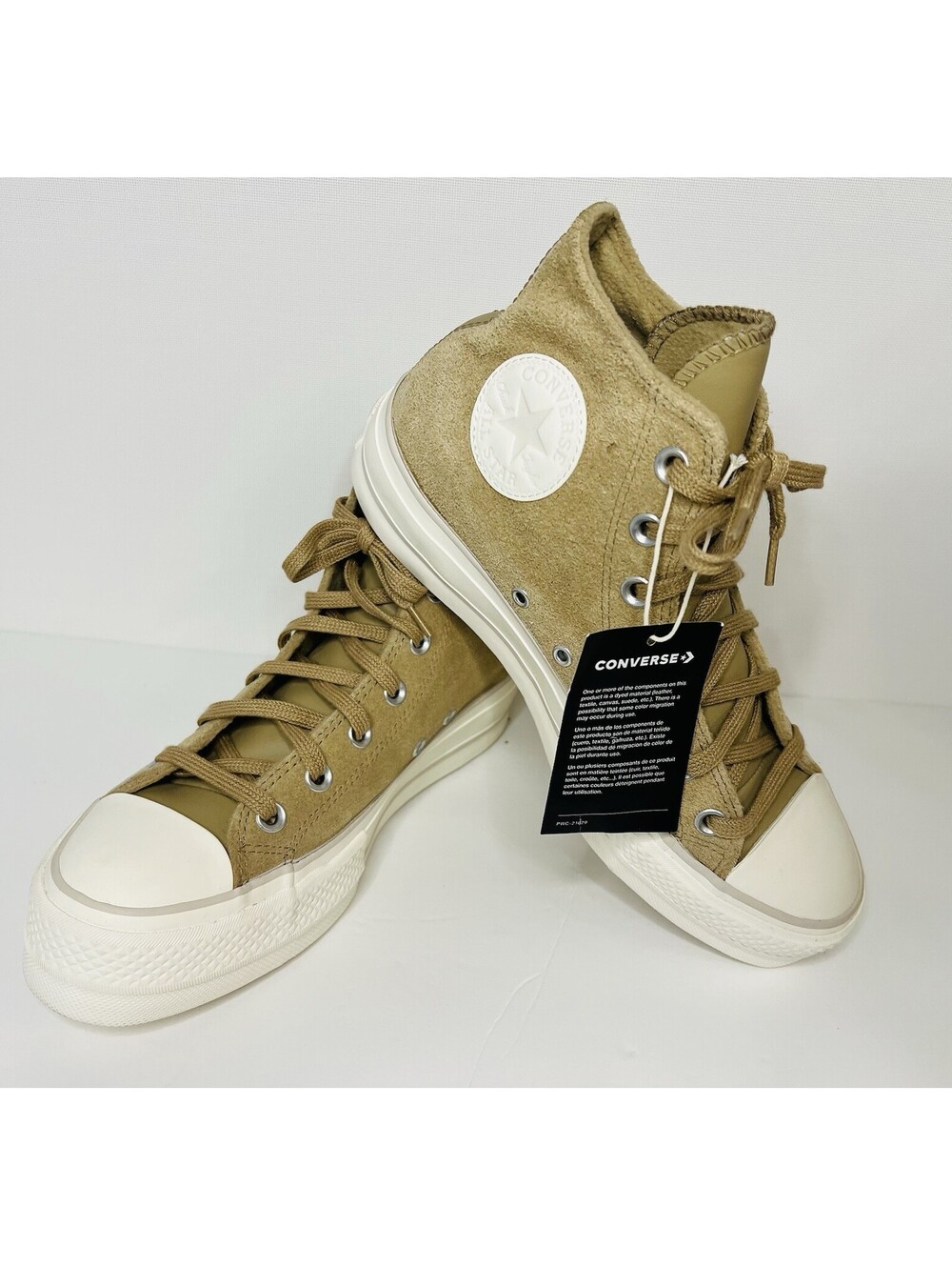 CONVERSE Chuck Taylor all star lift platform sneakers women's size 8.5 khaki New